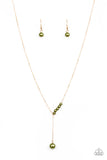 Paparazzi VINTAGE VAULT "Timeless Taste" Green Necklace & Earring Set Paparazzi Jewelry