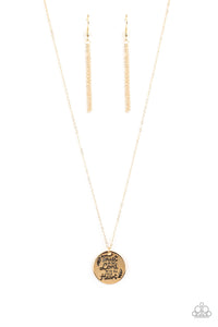 Paparazzi VINTAGE VAULT "All You Need Is Trust" Gold Necklace & Earring Set Paparazzi Jewelry