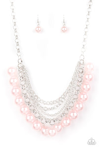 Paparazzi "One-Way WALL STREET" Pink Necklace & Earring Set Paparazzi Jewelry