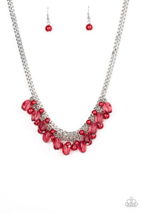 Paparazzi VINTAGE VAULT "5th Avenue Flirtation" Red Necklace & Earring Set Paparazzi Jewelry