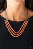 Paparazzi VINTAGE VAULT "Terra Trails" Orange Necklace & Earring Set Paparazzi Jewelry