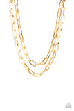 Paparazzi "Make A CHAIN-ge"  Gold Necklace & Earring Set Paparazzi Jewelry