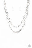 Paparazzi "Make A CHAINge" Silver Necklace & Earring Set Paparazzi Jewelry