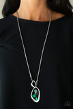 Paparazzi "Optical Opulence" Green Necklace & Earring Set Paparazzi Jewelry