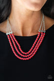 Paparazzi "Terra Trails" Red Necklace & Earring Set Paparazzi Jewelry