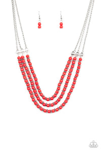 Paparazzi "Terra Trails" Red Necklace & Earring Set Paparazzi Jewelry