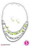 Paparazzi "Hopelessly Devoted To You" Green Necklace & Earring Set Paparazzi Jewelry