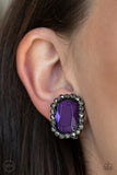 Paparazzi "Glitter Enthusiast" Purple Clip On Earrings Paparazzi Jewelry