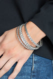 Paparazzi "Glitzy Grunge" White Bracelet Paparazzi Jewelry
