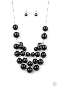 Paparazzi "Miss Pop-YOU-larity" Black Necklace & Earring Set Paparazzi Jewelry