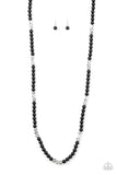 Paparazzi "Girls Have More FUNDS" Black Necklace & Earring Set Paparazzi Jewelry