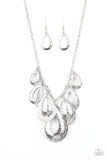 Paparazzi "Teardrop Tempest" Silver Necklace & Earring Set Paparazzi Jewelry