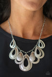 Paparazzi "Teardrop Tempest" Silver Necklace & Earring Set Paparazzi Jewelry