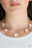 Paparazzi "Urban District" Gold Necklace & Earring Set Paparazzi Jewelry