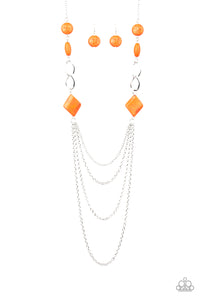 Paparazzi "Desert Dawn" Orange Necklace & Earring Set Paparazzi Jewelry