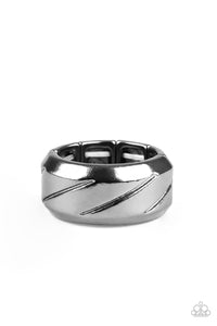 Paparazzi "Sideswiped" Black Mens Ring Paparazzi Jewelry