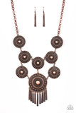 Paparazzi "Modern Medalist" Copper Necklace & Earring Set Paparazzi Jewelry