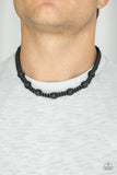 Paparazzi "Rock Art" Black Braided Mens Urban Necklace Paparazzi Jewelry