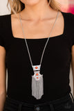 Paparazzi VINTAGE VAULT "Totem Tassel" Orange Necklace & Earring Set Paparazzi Jewelry