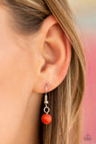 Paparazzi VINTAGE VAULT "Totem Tassel" Orange Necklace & Earring Set Paparazzi Jewelry
