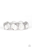 Paparazzi "Muster Up The Luster" White Bracelet Paparazzi Jewelry