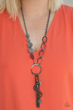 Paparazzi "Trinket Trend" Black Necklace & Earring Set Paparazzi Jewelry