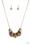 Paparazzi "Metro Mantra" Brass Necklace & Earring Set Paparazzi Jewelry