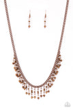 Paparazzi VINTAGE VAULT "Sporadic Sparkle" Copper Necklace & Earring Set Paparazzi Jewelry