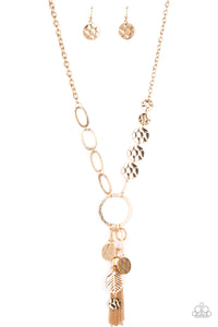 Paparazzi "Trinket Trend" Gold Necklace & Earring Set Paparazzi Jewelry