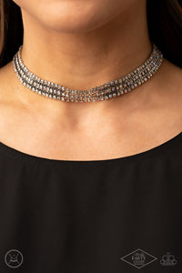 Paparazzi "Full REIGN" Multi Choker Necklace & Earring Set Paparazzi Jewelry