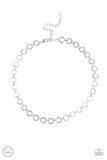 Paparazzi "Roundabout Radiance" Silver Choker Necklace & Earring Set Paparazzi Jewelry