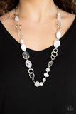 Paparazzi "Prismatic Paradise" White Necklace & Earring Set Paparazzi Jewelry