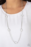 Paparazzi "Teardrop Timelessness" White Necklace & Earring Set Paparazzi Jewelry