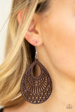 Paparazzi "Shoulda Coulda WOODa" Brown Earrings Paparazzi Jewelry