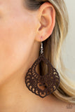 Paparazzi VINTAGE VAULT "If You WOOD Be So Kind" Brown Earrings Paparazzi Jewelry