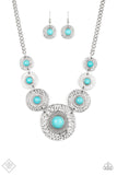Paparazzi "Tiger Trap" FASHION FIX Blue Turquoise Necklace & Earring Set Paparazzi Jewelry