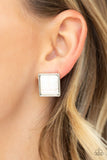 Paparazzi "Eco Elegance" White Post Earrings Paparazzi Jewelry