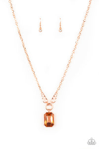 Paparazzi "Queen Bling" Copper Necklace & Earring Set Paparazzi Jewelry