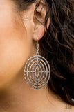 Paparazzi "Totally On Target" 502 FASHION FIX Sunset Sightings February 2020 Silver Circular Disc Earrings Paparazzi Jewelry