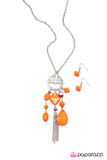 Paparazzi "Just Dropping By" Orange Necklace & Earring Set Paparazzi Jewelry