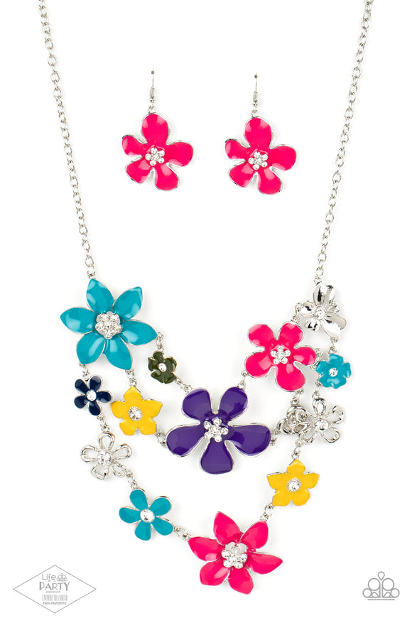 Paparazzi 2013 Multi Flower Zi Collection Necklace & Earring Set Paparazzi Jewelry
