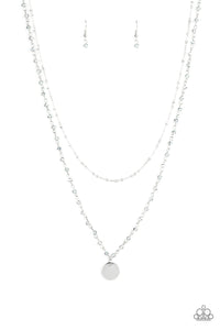 Paparazzi "Dainty Demure"  Silver Necklace & Earring Set Paparazzi Jewelry