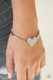 Paparazzi "Heart-Stopping Shimmer" White Bracelet Paparazzi Jewelry