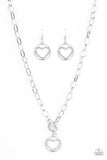 Paparazzi "With My Whole Heart" White Necklace & Earring Set Paparazzi Jewelry