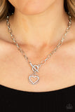 Paparazzi "With My Whole Heart" White Necklace & Earring Set Paparazzi Jewelry