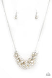 Paparazzi "Grandiose Glimmer" White Necklace & Earring Set Paparazzi Jewelry