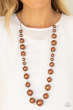 Paparazzi "Pearl Prodigy" Brown Pearl Silver Necklace & Earring Set Paparazzi Jewelry