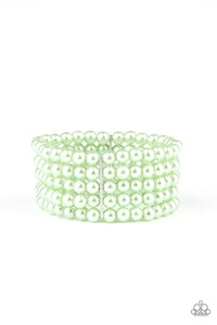 Paparazzi "Pearl Bliss" Green Bracelet Paparazzi Jewelry