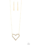 Paparazzi "Pull Some HEART-strings" Gold Necklace & Earring Set Paparazzi Jewelry