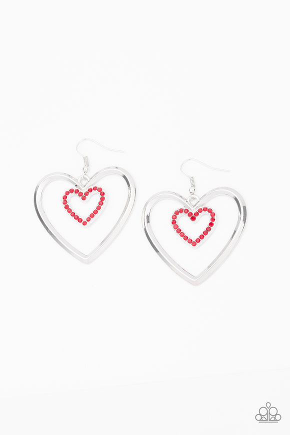 Paparazzi “Heart Candy Couture” Red Earrings Paparazzi Jewelry